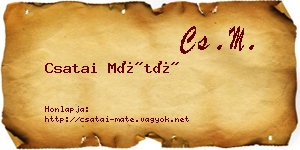 Csatai Máté névjegykártya