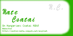 mate csatai business card