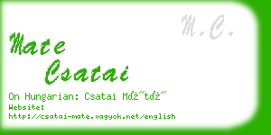 mate csatai business card